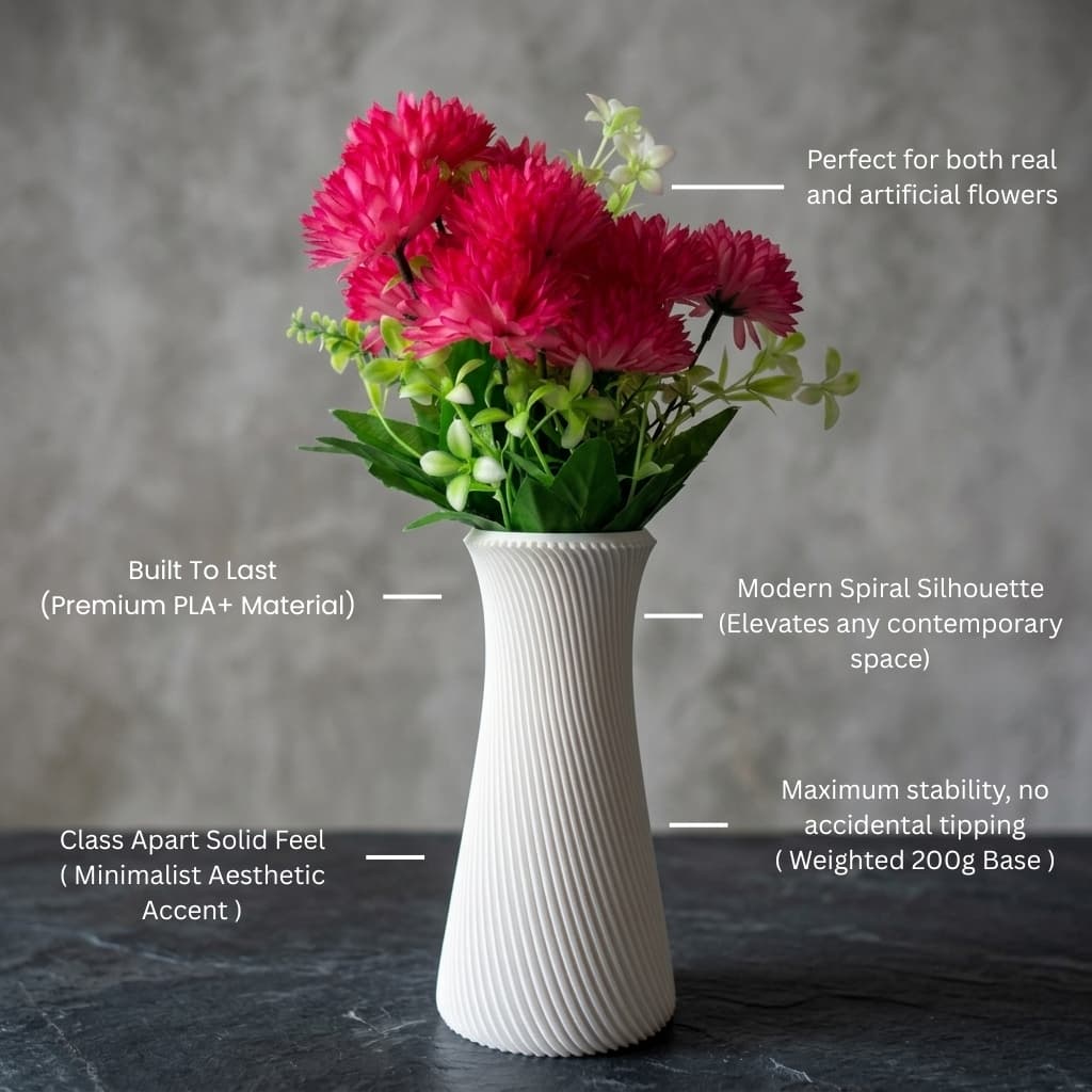 Modern Spiral Hourglass Flower Vase - view 4