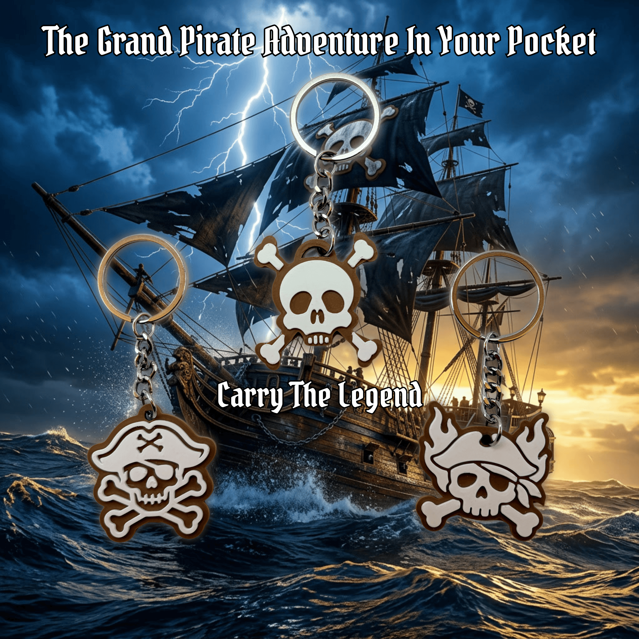Pirate Skull Keychain Set - view 2