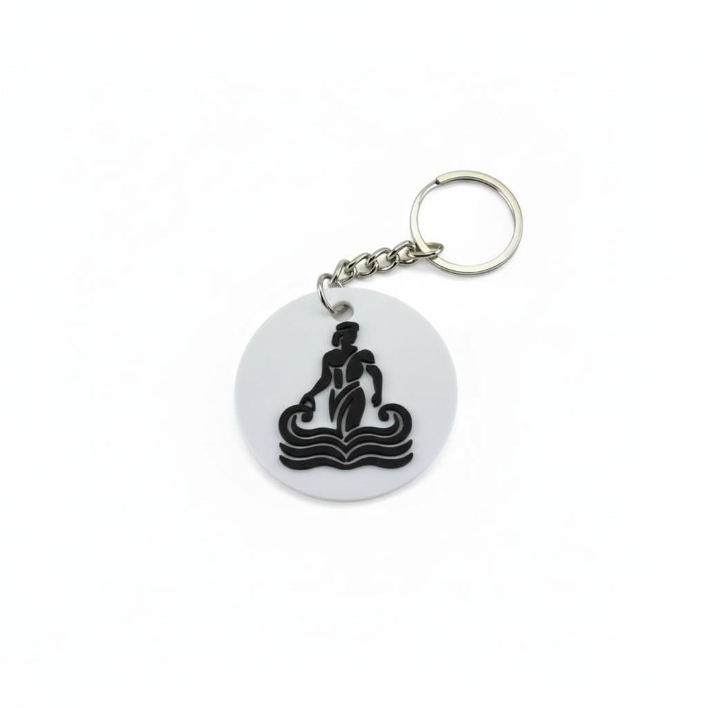 Aquarius zodiac keychain — black