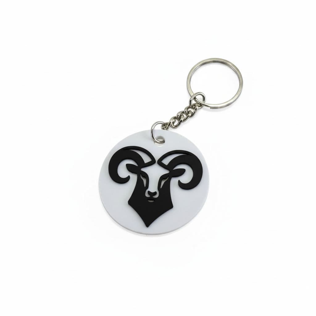 Aries zodiac keychain — black