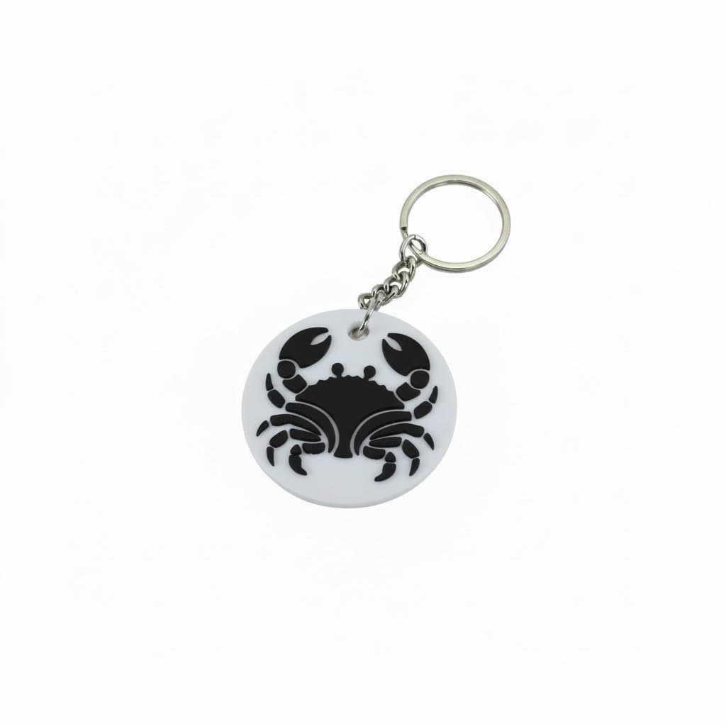 Cancer zodiac keychain — black