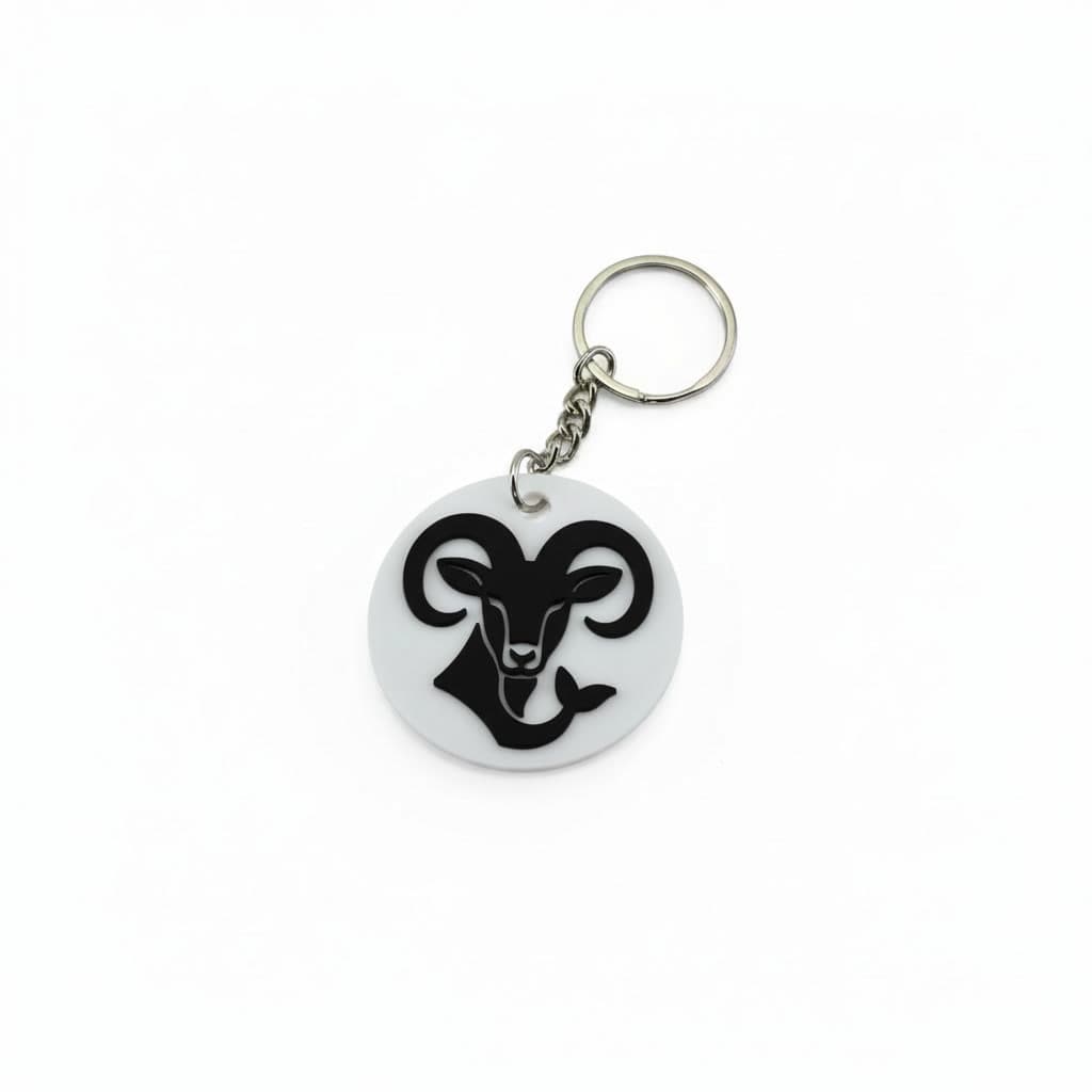 Capricorn zodiac keychain — black