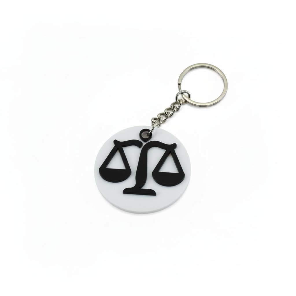 Libra zodiac keychain — black